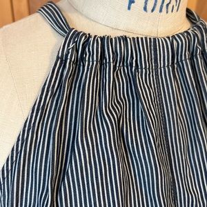 Pinstripe Halter Dress with Pockets